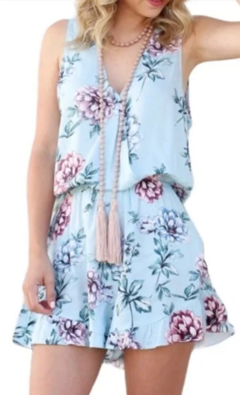 Show Me Your Mumu Floral Riri Romper Spring Summer Small